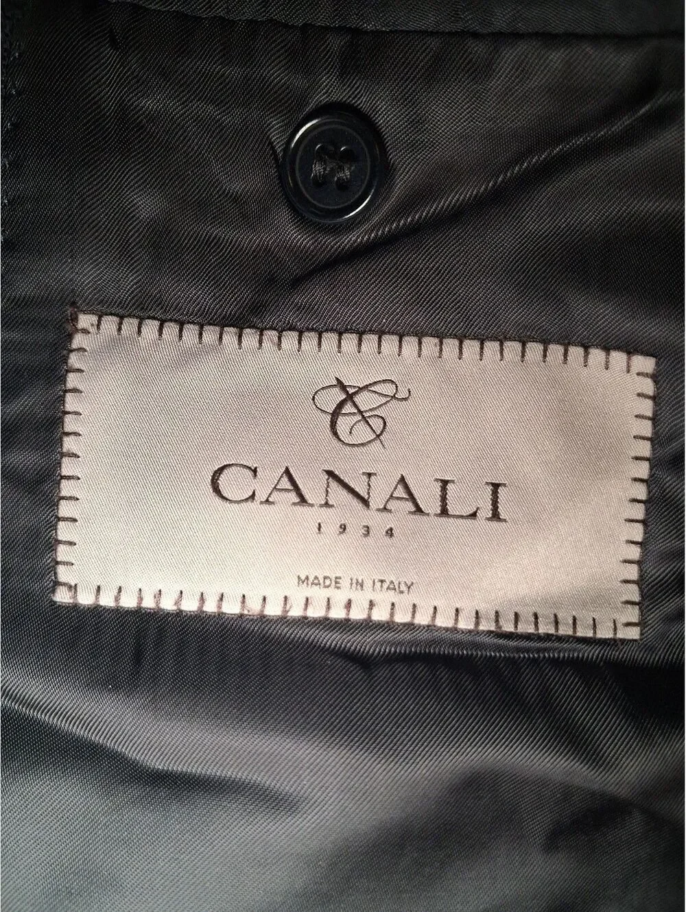 Canali Sport Coat 40R Navy Wool Made in Italy Double Vented